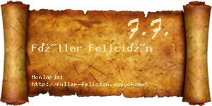 Füller Felicián névjegykártya